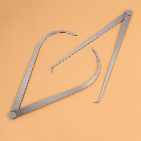 Holibanna 2pcs Stainless Steel Distance Measuring Caliper Tool Set with High Hardness and Quality Assurance, Silver Outside Callipers for Women and Ladies in Kuwait