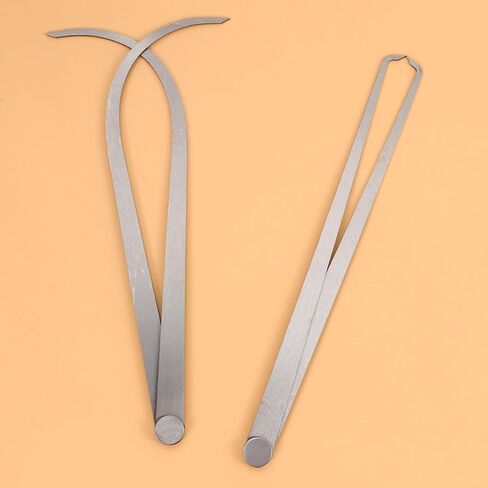 Holibanna 2pcs Stainless Steel Distance Measuring Caliper Tool Set with High Hardness and Quality Assurance, Silver Outside Callipers for Women and Ladies in Kuwait