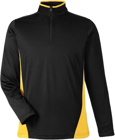 سحاب رجالي من Flash Snag Protection Plus IL Colorblock ربع سحاب أسود/أصفر in Kuwait