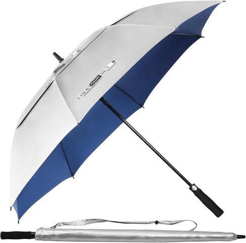 68/62/54 Inch UPF50+ Sun Umbrella UV Protection UV Umbrellas for Sun Protections Windproof Large Golf Umbrella Auto Open and Vented Double Canopy Umbrellas for Rain in Kuwait