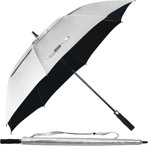 68/62/54 Inch UPF50+ Sun Umbrella UV Protection UV Umbrellas for Sun Protections Windproof Large Golf Umbrella Auto Open and Vented Double Canopy Umbrellas for Rain in Kuwait