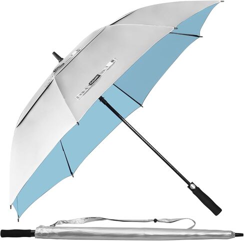 68/62/54 Inch UPF50+ Sun Umbrella UV Protection UV Umbrellas for Sun Protections Windproof Large Golf Umbrella Auto Open and Vented Double Canopy Umbrellas for Rain in Kuwait