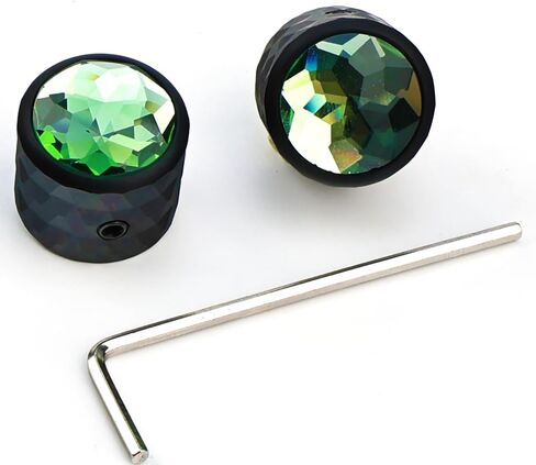 2PCS Solid Aluminum Guitar Knobs，Red Crystal Style Top Volume Tone Control Knobs with Allen Wrench, Fit 15/64"(6.1mm) Pot Shaft Electric Guitar Bass Replacement Parts(Matte Black) in Kuwait
