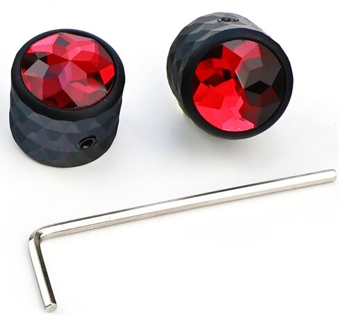 2PCS Solid Aluminum Guitar Knobs，Red Crystal Style Top Volume Tone Control Knobs with Allen Wrench, Fit 15/64"(6.1mm) Pot Shaft Electric Guitar Bass Replacement Parts(Matte Black) in Kuwait