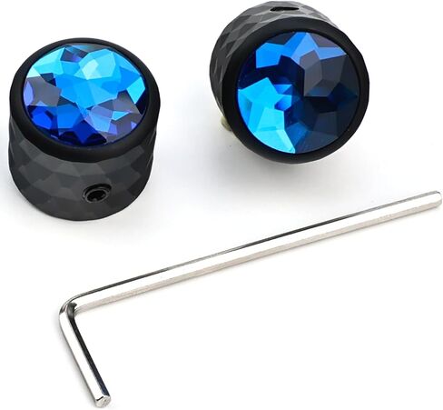 2PCS Solid Aluminum Guitar Knobs，Red Crystal Style Top Volume Tone Control Knobs with Allen Wrench, Fit 15/64"(6.1mm) Pot Shaft Electric Guitar Bass Replacement Parts(Matte Black) in Kuwait