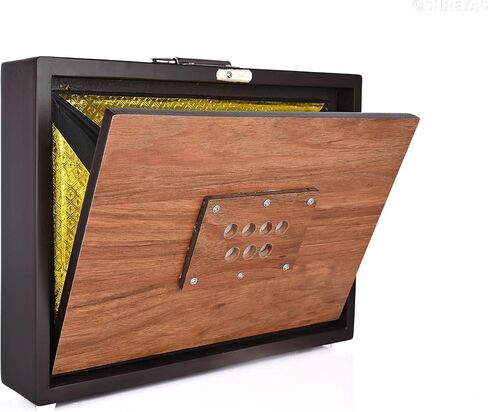 Shreyas Shruti Box Shruti Box Large 13X12X3 Inches, Sur Peti Surpeti With Bag, Natural Color, Musical Instrument Indian in Kuwait