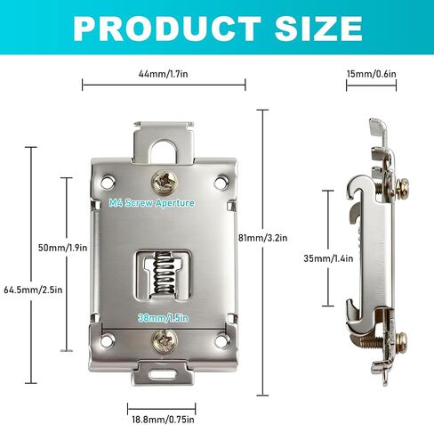 DIN Rail Mounting Bracket Clip Kit, Metal DIN Rail Mount, Universal 35mm DIN Rail Adapter with Screws for Relays, and DIY Electronic Projects in Kuwait