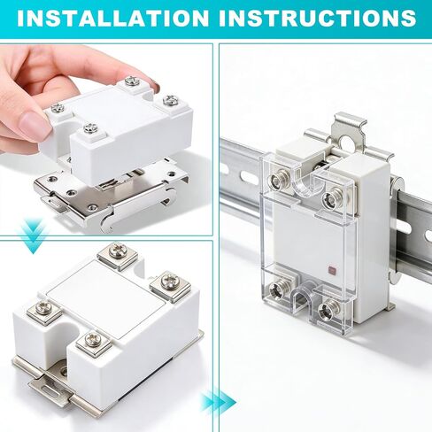 DIN Rail Mounting Bracket Clip Kit, Metal DIN Rail Mount, Universal 35mm DIN Rail Adapter with Screws for Relays, and DIY Electronic Projects in Kuwait