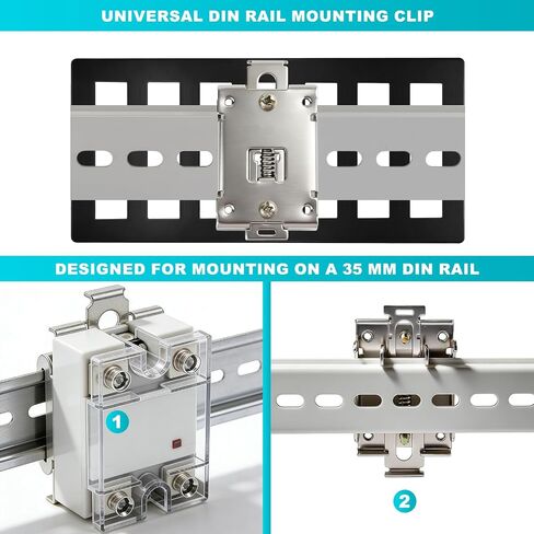 DIN Rail Mounting Bracket Clip Kit, Metal DIN Rail Mount, Universal 35mm DIN Rail Adapter with Screws for Relays, and DIY Electronic Projects in Kuwait