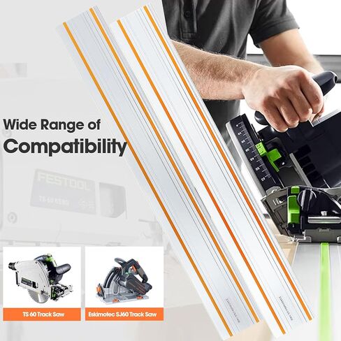 2 Quick Clamp For MFT with 110 Inch Track Saw Guide Rail Connector Set for Festool Track Saws, Includes 2x55" Aluminum Extruded Guided Rails and Connector for Woodworking Projects | Buy Quick Clamp and get a 110-inch rail for free. in Kuwait