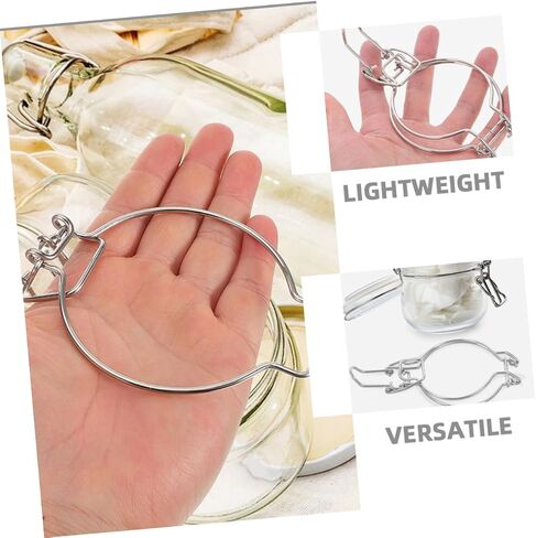 Replacement Wire Clamps for Glass Jars 6pcs Stainless Steel Mason Jar Hangers Quick Access Sealing Buckles for Storage in Kuwait