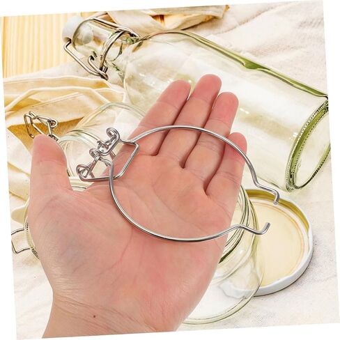 Replacement Wire Clamps for Glass Jars 6pcs Stainless Steel Mason Jar Hangers Quick Access Sealing Buckles for Storage in Kuwait