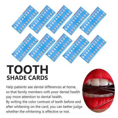 Didiseaon 30pcs Disposable Tooth Color Contrast Cards Paper Shade Guide for Professional and Personal Use Lightweight Oral Care Supplies Random Color in Kuwait