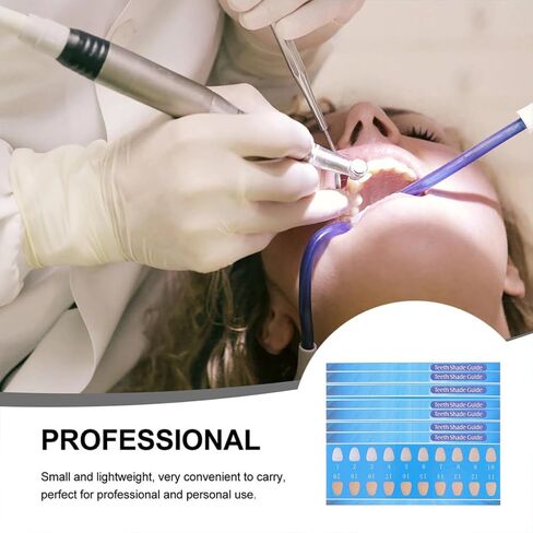 Didiseaon 30pcs Disposable Tooth Color Contrast Cards Paper Shade Guide for Professional and Personal Use Lightweight Oral Care Supplies Random Color in Kuwait