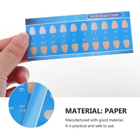 Didiseaon 30pcs Disposable Tooth Color Contrast Cards Paper Shade Guide for Professional and Personal Use Lightweight Oral Care Supplies Random Color in Kuwait