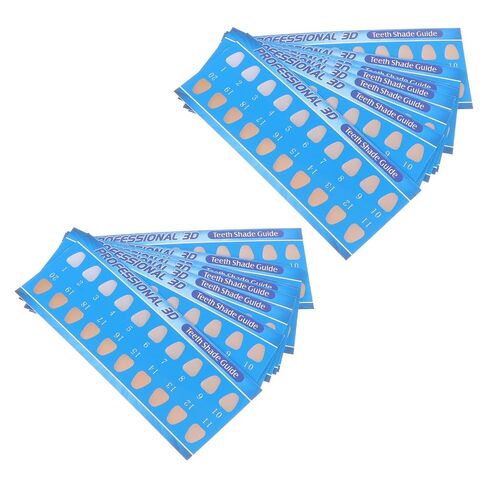Tooth Color Contrast Cards Safe to Use Paper Shade Guide 50pcs Tracking Effect Random Color for Dentist Use Professional and Personal in Kuwait