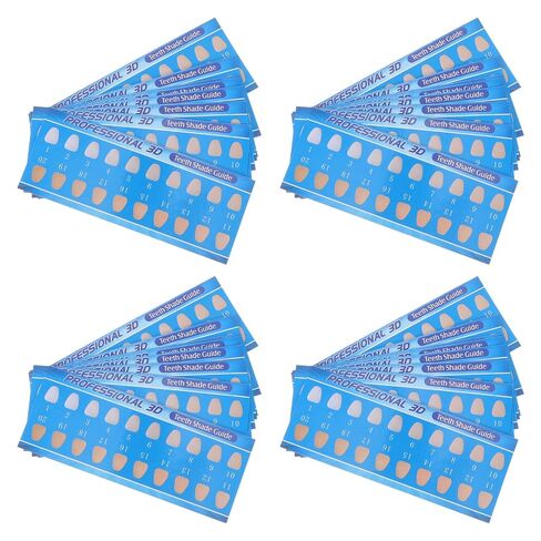 50pcs Paper Tooth Color Contrast Cards Shade Guide for Professional and Personal Use, Tracking Effect and Comparing Shades in Oral Care Random Color in Kuwait