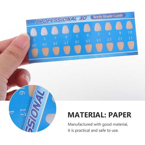 50pcs Paper Tooth Color Contrast Cards Shade Guide for Professional and Personal Use, Tracking Effect and Comparing Shades in Oral Care Random Color in Kuwait