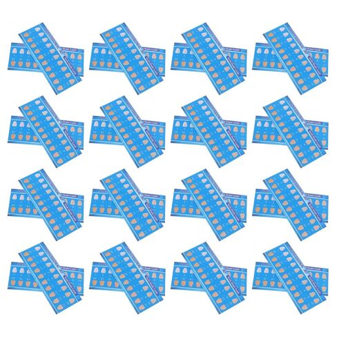 GANAZONO 50pcs Tooth Color Contrast Cards Shade Guide for Professional Use Small and Lightweight Paper Teeth Shade Chart for Dentists Random Color in Kuwait