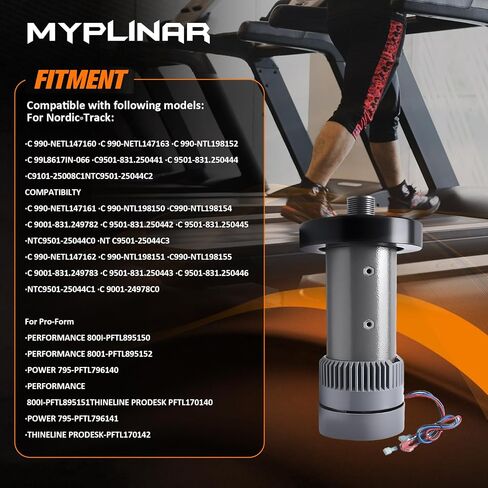 M-405560 3.0HP Treadmill DC Drive Motor with Flywheel, Fit for NordicTrack C 990/C 900 I/C 950I/C 910I/NT C 950I, ProForm Performance 800I, THINELINE PRODESK/Power 795, 130 VDC 2238 Watts in Kuwait