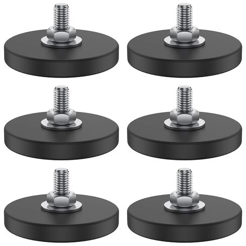 24 Pack Rubber Coated Magnets M6 Rock Light Magnets 1.69 Inch Mounting Magnet Thread Stud Magnetic Anti-Scratch Strong for Rock Light Bar Camera Cabinet Blackboard Refrigerator (24 Pack) in Kuwait