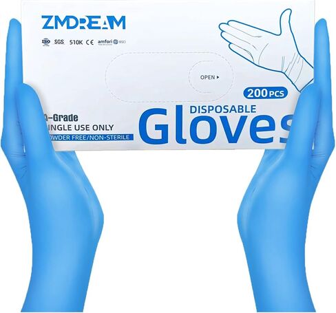 ZMDREAM Nitrile Gloves 4-mil Thick 200 & 2000 Counts Latex-Free, Powder-Free, Textured Grip 4 Sizes for Exam, Food Service in Saudi Arabia