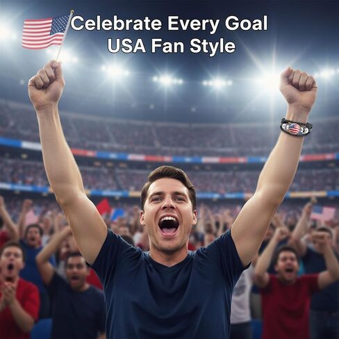 2PCS كأس العالم العلم الأمريكي سوار الولايات المتحدة الأمريكية أساور كأس العالم لكرة القدم الوطنية أساور للرجال النساء أساور كرة القدم بو الجلود مضفر حبل سوار كأس العالم لكرة القدم حزب تفضل in Kuwait