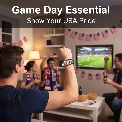 2PCS كأس العالم العلم الأمريكي سوار الولايات المتحدة الأمريكية أساور كأس العالم لكرة القدم الوطنية أساور للرجال النساء أساور كرة القدم بو الجلود مضفر حبل سوار كأس العالم لكرة القدم حزب تفضل in Kuwait