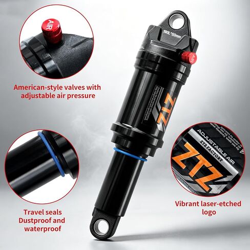 Mountain Bike Rear Shock, Air Pressure Shock Absorbers,165mm, 35mm Travel, Hydraulic Rear Suspension Shock for Mtb/e-bike in Kuwait