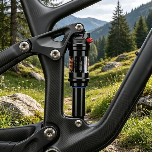 Mountain Bike Rear Shock, Air Pressure Shock Absorbers,165mm, 35mm Travel, Hydraulic Rear Suspension Shock for Mtb/e-bike in Kuwait