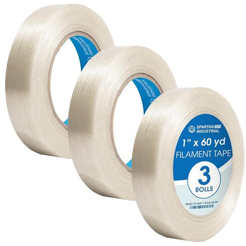 Spartan Industrial - 1" X 60 yd Fiberglass Filament Tape - 3 Tape Rolls for Heavy Boxes, Pallets, and More, Durable 6 Mil in Kuwait