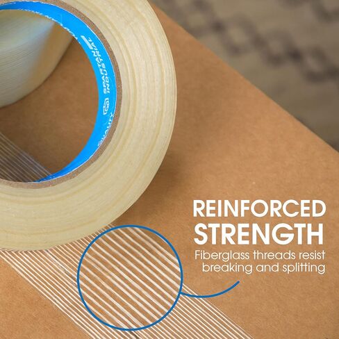Spartan Industrial - 1" X 60 yd Fiberglass Filament Tape - 3 Tape Rolls for Heavy Boxes, Pallets, and More, Durable 6 Mil in Kuwait