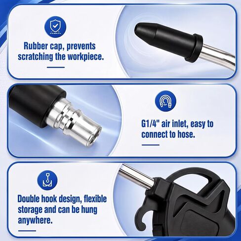 Honoson 20 Pcs Air Blower Guns Pistols Bulk Long Air Nozzles for Compressor with 4 Inch Long Angled Bent Stainless Steel Nozzles for Industrial Household Removing Dust Cleaning Car Detailing in Kuwait