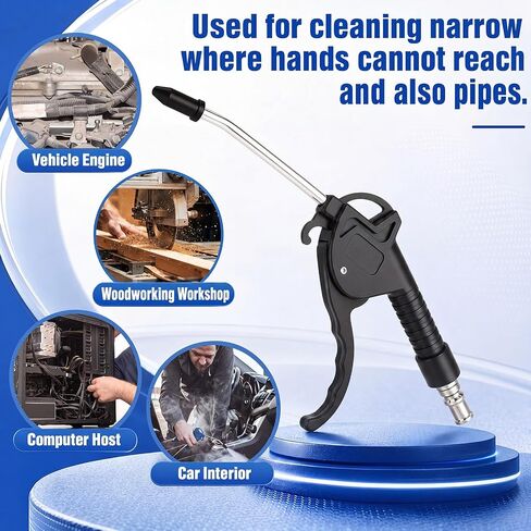 Honoson 20 Pcs Air Blower Guns Pistols Bulk Long Air Nozzles for Compressor with 4 Inch Long Angled Bent Stainless Steel Nozzles for Industrial Household Removing Dust Cleaning Car Detailing in Kuwait