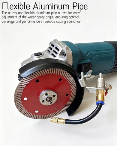 Dust Remover Water Spray for Angle Grinders - Flexible Aluminum Pipe, Efficient Dust Control, Tool Attachment for Cutting Machine, Stone, Tile, Marble, Brick (Black-Long Style) in Kuwait