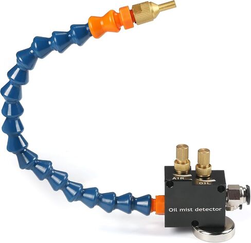Machine Tool Cooling Sprayer Oil Mist Lubricator with 300mm Flexible Hose, Copper Nozzle, Magnet Base, Filter and Check Valve for CNC Lathe Milling Drill in Kuwait