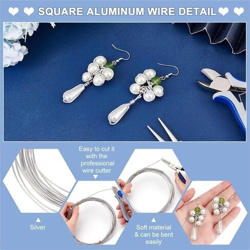 32.8ft 18 Gauge Square Aluminum Wire, Metal Craft for Bonsai Trees Flower, 1pc in Saudi Arabia