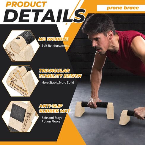 Parallettes Push Up Bars wooden, Push Up Bars for Handstand Training, Mini Handle Pumps for Men in Kuwait