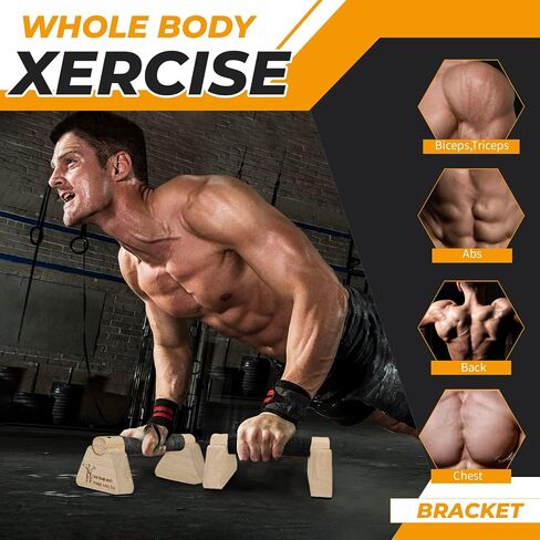 Parallettes Push Up Bars wooden, Push Up Bars for Handstand Training, Mini Handle Pumps for Men in Kuwait