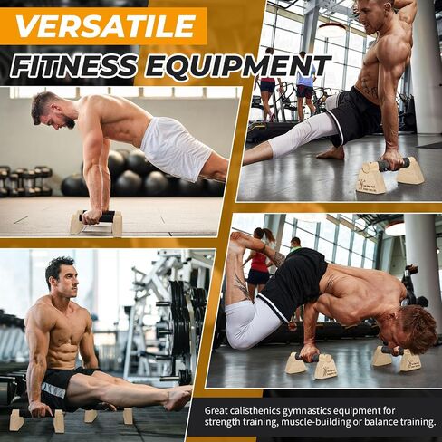 Parallettes Push Up Bars wooden, Push Up Bars for Handstand Training, Mini Handle Pumps for Men in Kuwait