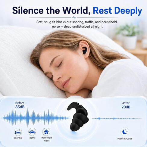 Swimming Ear Plugs, 5 Pairs Reusable Waterproof Ear Plugs for Swimming Adults & Teens, Soft Silicone Swim Earplugs with Individual Cases, Noise Reducing for Shower, Sleeping, Surfing, Travel in Kuwait