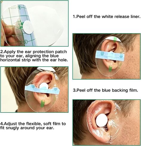 120 Pcs Disposable Ear Covers for Adults with Cotton Pad | Waterproof Clear Adhesive Patches for Hair Washing, SPA & Shower | Professional Protective Stickers for Salon Hair Dye, Swimming & Sports in Kuwait