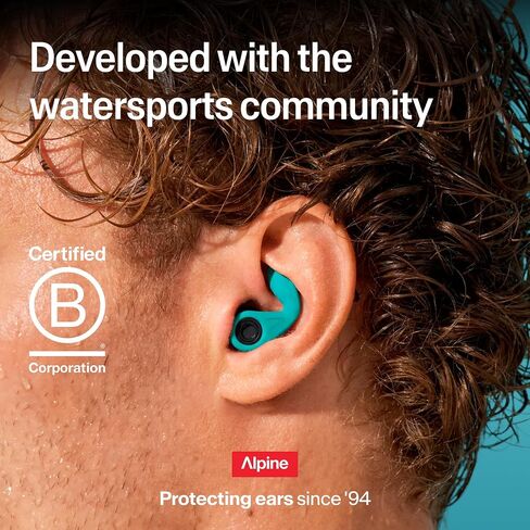 Alpine WaterSafe - Ear Plugs for Swimming - Keep Water Out, Hear Sound, Secure Fit, Soft, Comfortable, Reusable - for Swimmers, Surfing, Showering & Water Sports - Incl 2 Sizes - 1 Pair in Kuwait