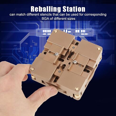 Cryfokt WN8090 BGA Reballing Station, Automatic Centering Aluminum Alloy Rework Kit with 80mm 90mm Stencil Compatibility for BGA Chip Soldering Repair in Kuwait