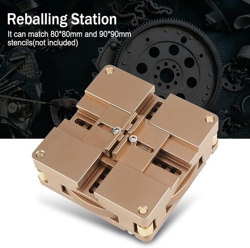Cryfokt WN8090 BGA Reballing Station, Automatic Centering Aluminum Alloy Rework Kit with 80mm 90mm Stencil Compatibility for BGA Chip Soldering Repair in Kuwait