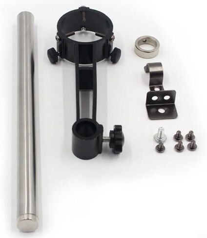 Hot Air Hand-Piece Holder Stand For SMD Rework, Metal Clamp Bracket Compatible With Cyclo 852D/852D++/952D, Adjustable Vertical Support For Heat And Desktop Soldering Station, Black And Silver in Kuwait