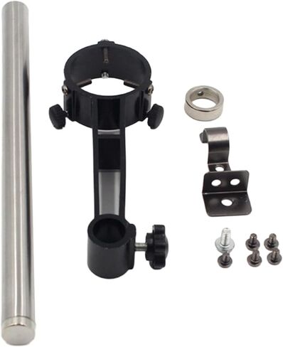 Hot Air Hand-Piece Holder Stand For SMD Rework, Metal Clamp Bracket Compatible With Cyclo 852D/852D++/952D, Adjustable Vertical Support For Heat And Desktop Soldering Station, Black And Silver in Kuwait