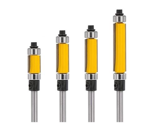 1pc Straight Milling Cutter with 1/4" Shank for Woodworking Tools, Milling Cutter with Double Top and Bottom Bearings (6.35x20mm) in Kuwait