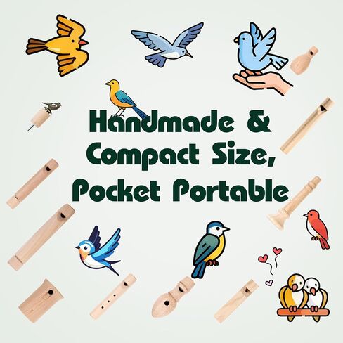 10-Piece Handcrafted Wooden Bird Call Set, Bird Call Whistle Encased in Acrylic Wooden Box, Bird Whistle for Bird Watching Gifts, Bird Call Games, Bird Lover Gifts, Unique Gifts for Bird Lovers in Kuwait