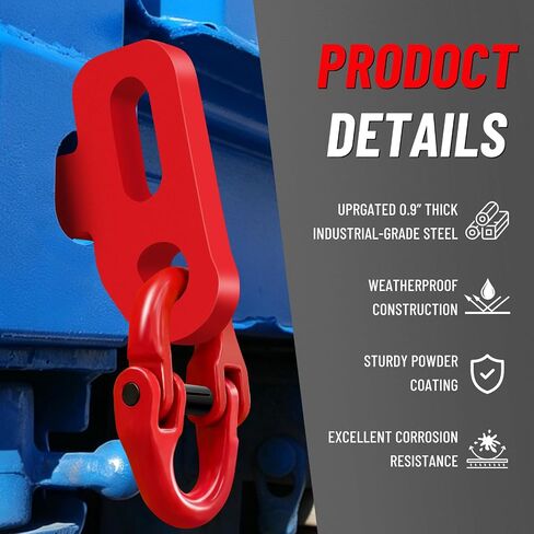 4Pcs Container Chain Bridle Hooks with 4Pcs Alloy Steel Hammerlock|Shipping Container Accessories- Heavy Duty Replacement Hooks for Compatible with Standard Shipping Container Chain Bridles in Kuwait